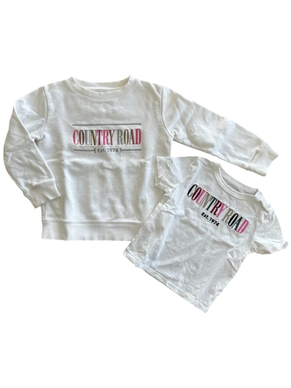 Bundle of Country Road Australia White Pink Font T-Shirt 18-24 months Sweater 4